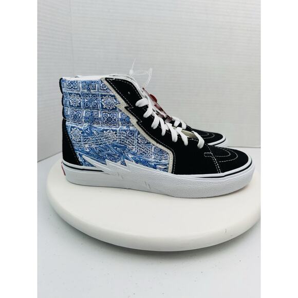 VANS Sk8-Hi Bolt Liquify Mens 8.5 Black Blue Suede Skateboard Skater Shoes